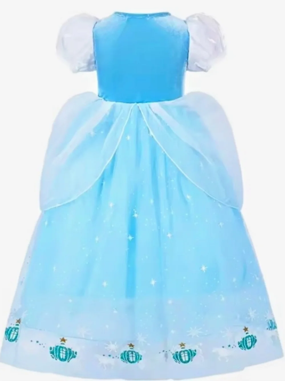 Classic Blue Princess Costume Dress with Tiara and Gloves